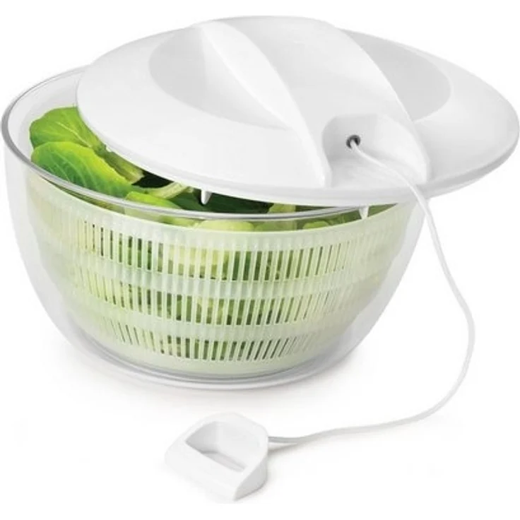 Gravidus Salatschleuder Salatschleuder 24 cm mit Seilzug, 4 L, Kunststoff weiß/transparent – Bild 4