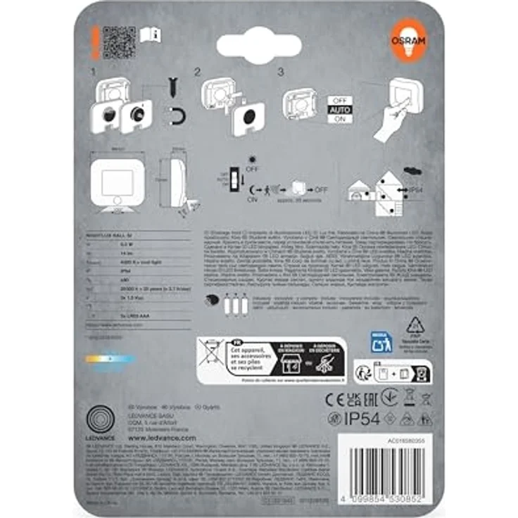 Osram LED-Nachtlicht Nightlux Hall mit Licht- & Bewegungssensor 8,4 cm kaltweiß silber – Bild 4