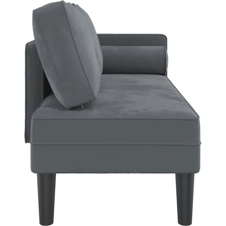 vidaXL Chaiselongue mit Kissen, Dunkelgrau Samt, 16,5 x 62 x 57,5 cm – Bild 4