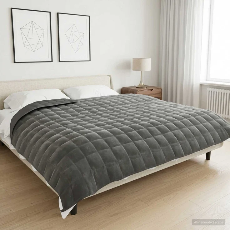 vidaXL Gewichtsdecke Anthrazit 200 x 220 cm 9 kg 100% Baumwolle 205T 3442983 – Bild 1