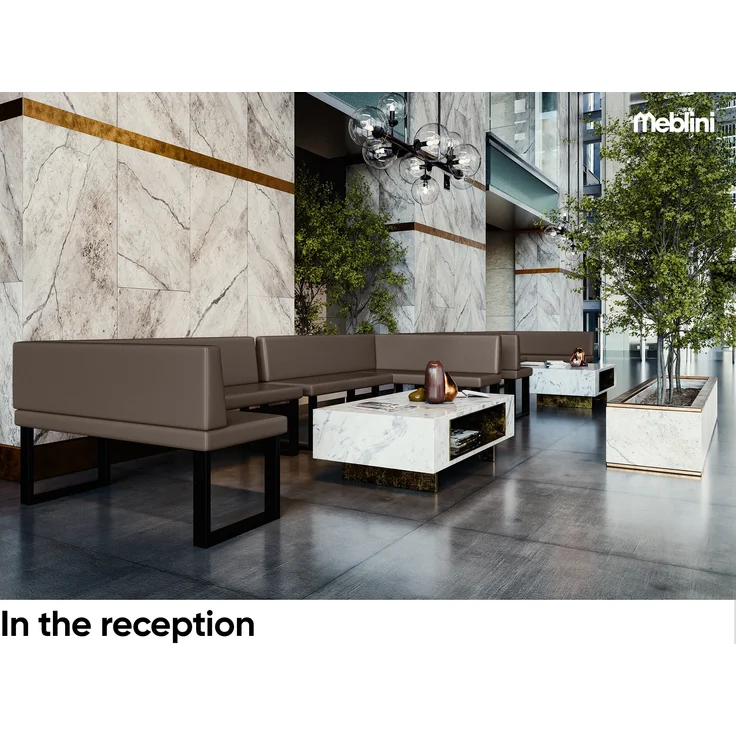 MEBLINI Eckbank für Esszimmer - Küchenbank - Essecke - Sitzecke Küche - TONI - U-Beine 128x168x87cm Links - Braun Kunstleder – Bild 3