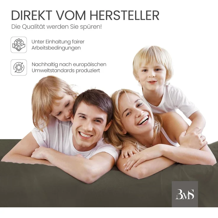 Mako-Satin Spannbettlaken dark olive 200x220cm – Bild 7