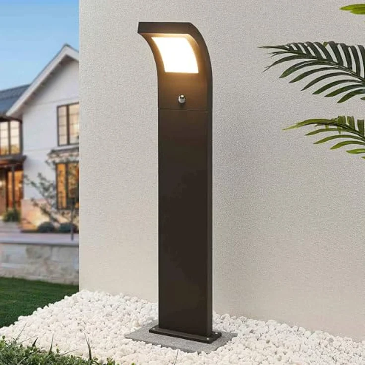 Arcchio LED Wegeleuchte Advik, Pollerleuchte mit Bewegungsmelder, grafitgrau, 100 cm, spritzwassergeschützt IP54, 13,5W, 760 Lumen, warmweiß (3000K) – Bild 2