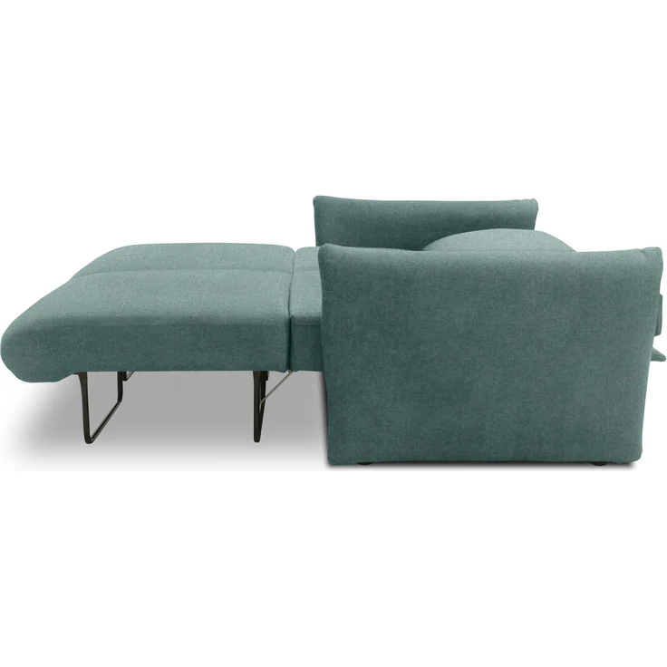 DOMO. collection Sofa 700023, 2 Sitzer, Schlaffunktion, Federkern, Füße mit Filzgleitern, 2er Couch, Schlafsofa, Polstergarnitur, 165 x 100 x 95 (BxTxH), blau (petrol) – Bild 9