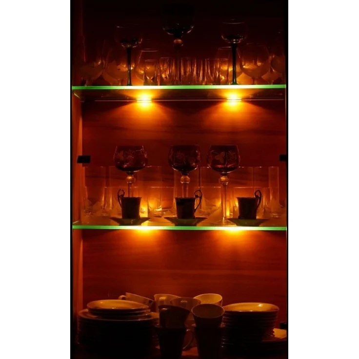 QLS LED Unterbauleuchte RGB 12V 2-8 Stück Weiß, LED fest integriert, Glasbodenbeleuchtung Lichtleiste Fernbedienung 16 Farben Dimmbar – Bild 2