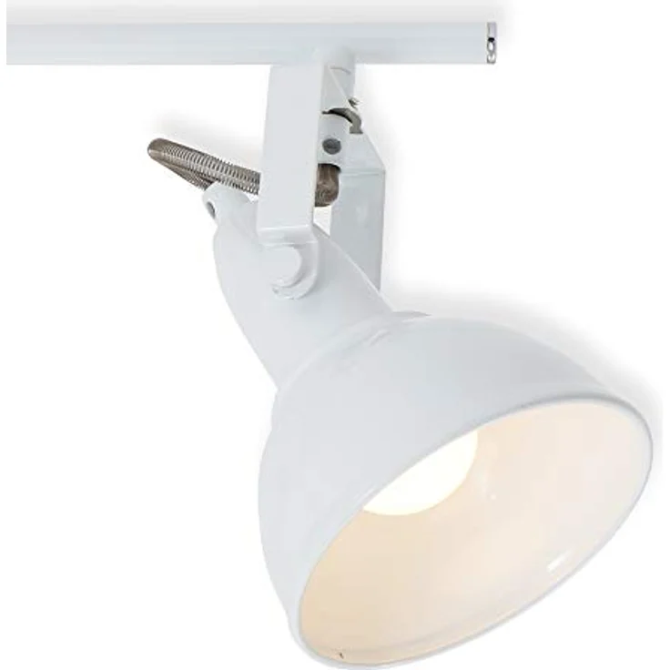 BRILONER - Deckenleuchte, Deckenlampe mit 3 dreh-und schwenkbaren Spots im Retro / Vintage Design, Fassung: E14 max. 40 Watt, Metall, Maße: 55.4x10x18.1 cm, Farbe: Weiß – Bild 7