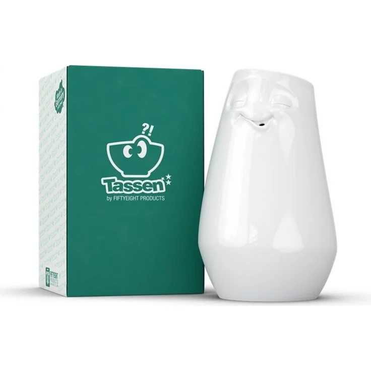 FIFTYEIGHT Vase Entspannt lang weiß Porzellan für Blumen und Dekoration – Bild 4