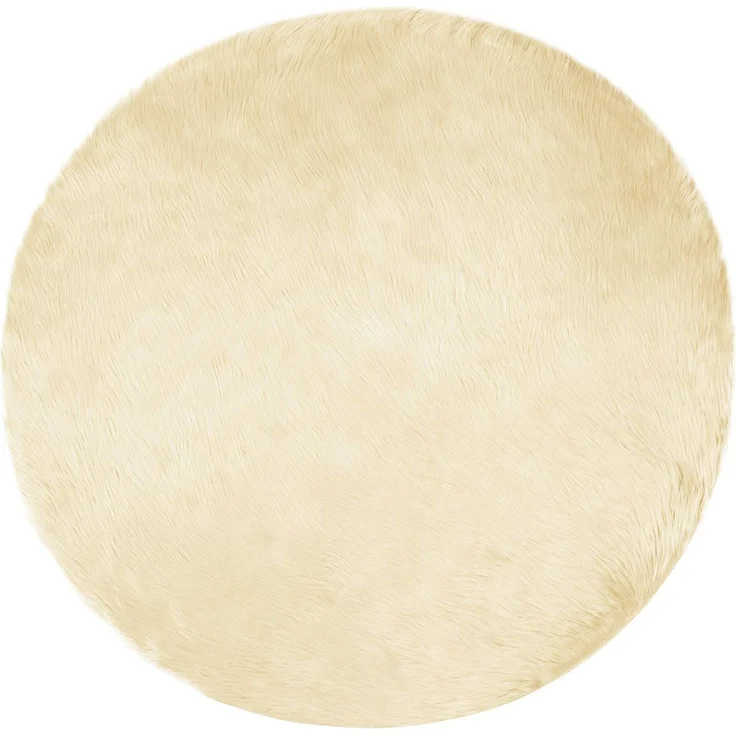 vidaXL Teppich aus Kunstschaffell TAFALLA Creme Ø 160 cm Polyester 42021516 – Bild 2