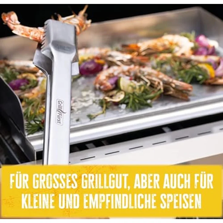 Grillfürst Grillzange Grillfürst Premium Edelstahl Grillzange mit Spatelkopf – Bild 5