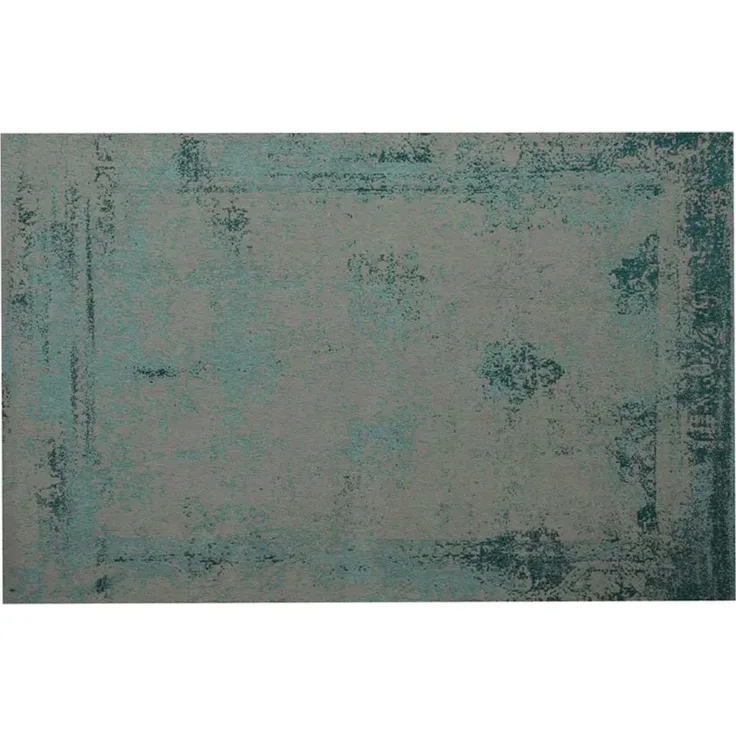 Casa Padrino Luxus Teppich Türkis / Grau 280 x 360 cm - Handgewebter Vintage Wohnzimmer Teppich