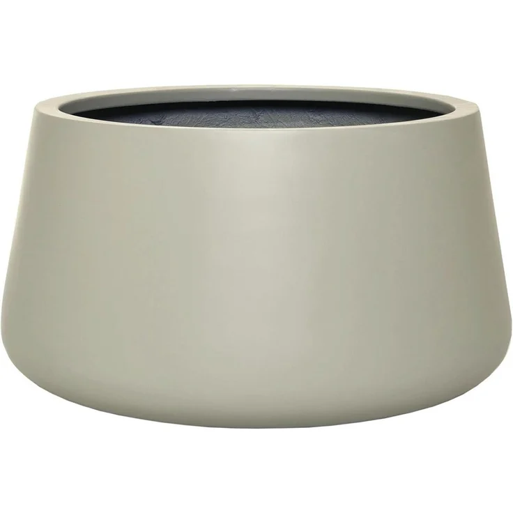 VIVANNO Blumentopf Fiberglas GORDO Rund - Creme (1 St), 38x21 cm – Bild 5