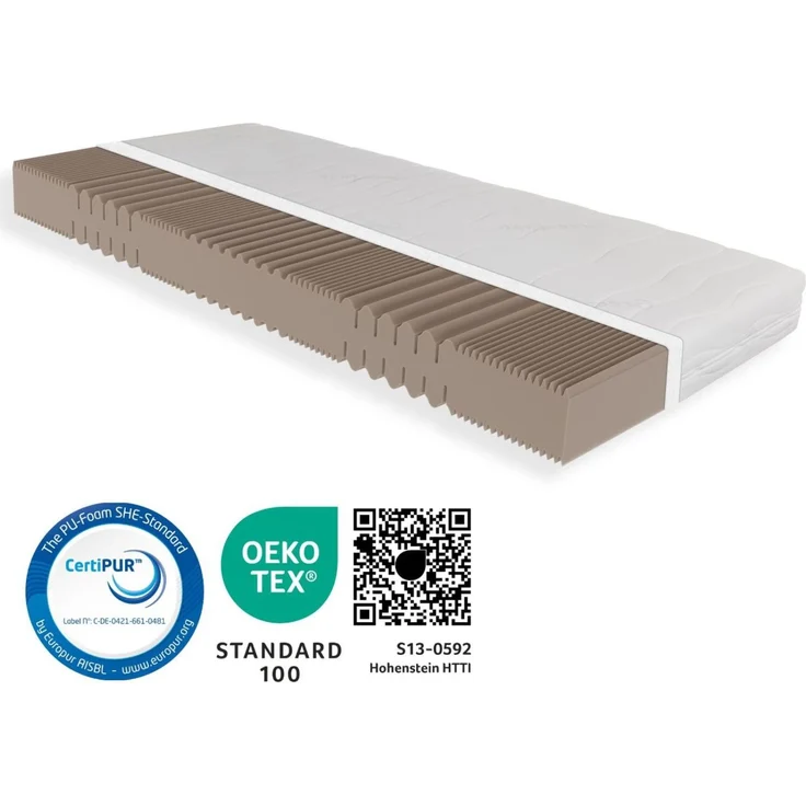 Matratze 80x200 cm, Höhe 18cm, hochwertiger Bezug aus GREENFIRST Doppeltuch, Kaltschaummatratze 80x200, Härtegrad H4 - bis 150kg, atmungsaktiv – Bild 1