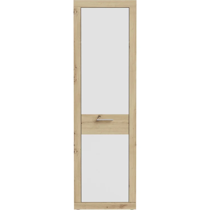 Garderobenschrank >BACCIO< 1 Tür, Stange, Weiss/ Artisan Eiche Dekor - 58,3x196,8x33,8cm (BxHxT) – Bild 3