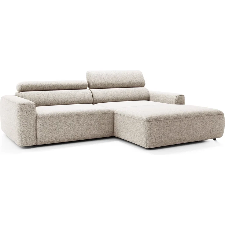 Selsey 'Fando' Ecksofa mit Schlaffunktion, L-Form, 4-Sitzer, Flechtstoff Hellbeige, 252 cm, rechts – Bild 1
