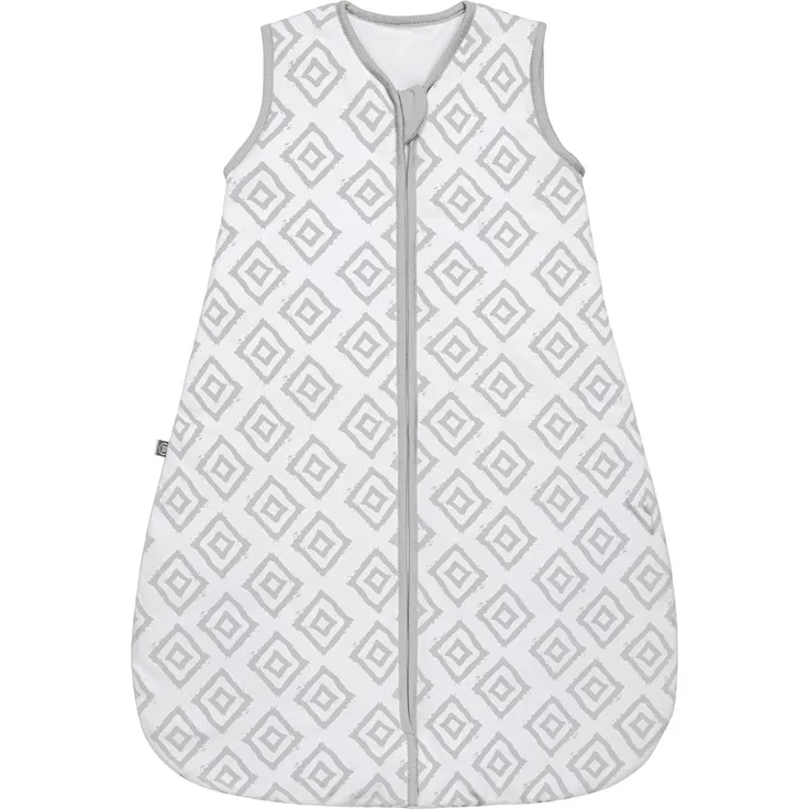 emma & noah Premium Baby Schlafsack, Flauschig Weich, Bequem & Atmungsaktiv, 100% natürliche Baumwolle, Oeko-TEX Zertifiziert Großzügige Bewegungsfreiheit, 2.5 TOG (Rauten Grau, 90 cm)