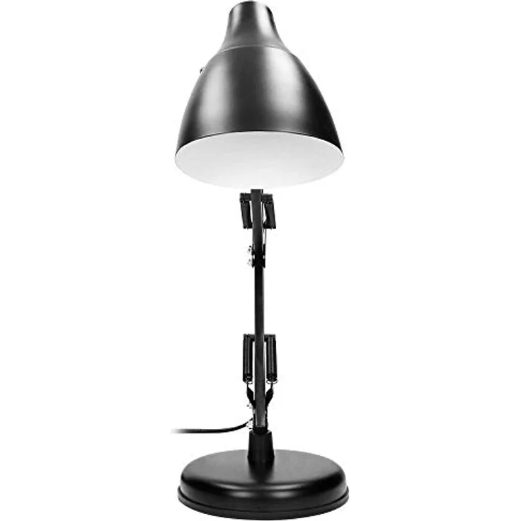 Virone DIAN Schreibtischlampe E27, flexible Tischleuchte mit stabilem Metallrahmen und 110 cm Kabel, schwarz – Bild 5