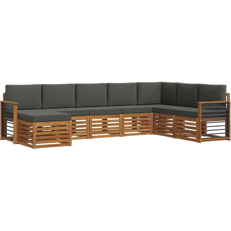 vidaXL Outdoor-Sofagarnitur 8 stk. 8-Sitzer Natur und Anthrazit 3375302 – Bild 2