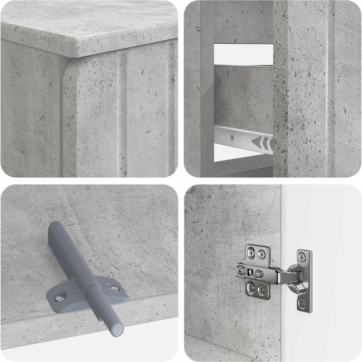 vidaXL 3-teiliges Badezimmer-Schranksystem ZWOLLE Betongrau 3417840 – Bild 7