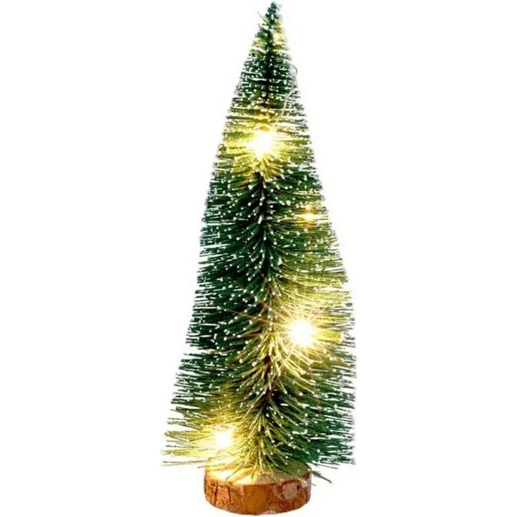 Deko Tannenbaum 21cm LED beschneit Weihnachtsbaum Weihnachtsdeko Tischdeko Baum – Bild 3