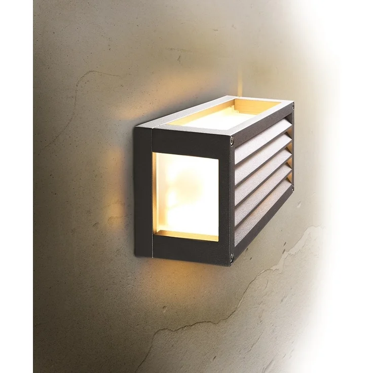 Heitronic Nr. 500614-HE Outdoor Wandleuchte Sevilla mit Lamellen anthrazit E27 IP65 – Bild 4
