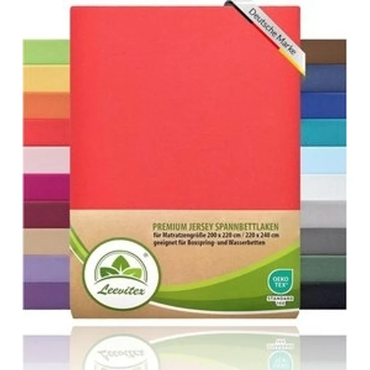 leevitex® Spannbettlaken Premium 195, Gummizug: Rundum, blickdicht, Anti-Pilling, 97% Baumwolle, 3% Elasthan, 40 cm Steg – Bild 6