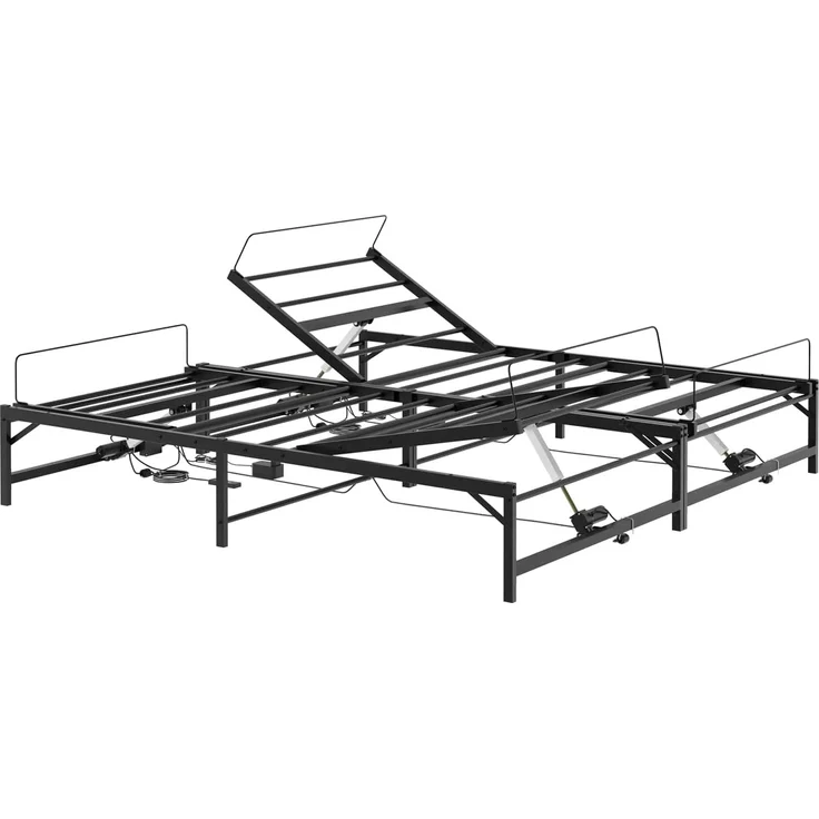 vidaXL Elektrisch verstellbares Bettgestell Schwarz 180 x 200 cm Stahl 3438624 – Bild 2