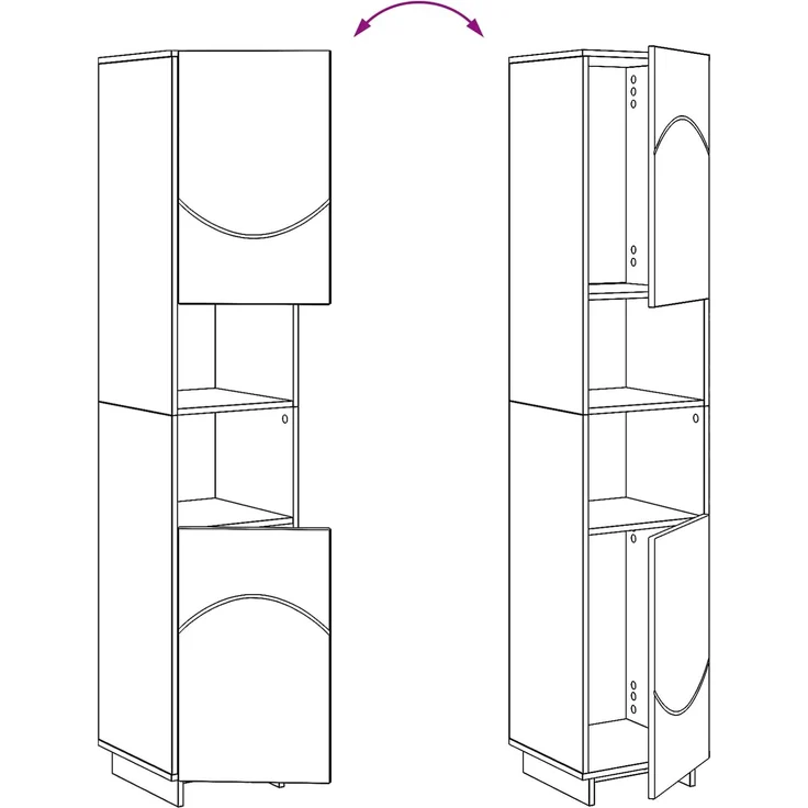 vidaXL Badezimmerschrank-Set 2 stk. Schwarz Holzwerkstoff 3433101 – Bild 9