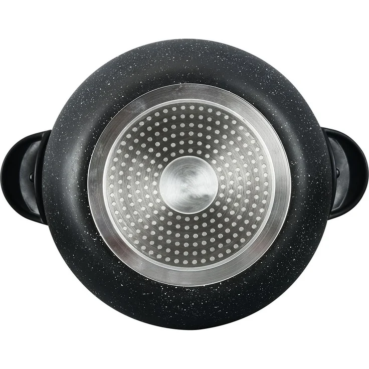 3 tlg Kuskus Topf 8L Dampfgarer COUSCOUS Ø24cm Dampfkocher Gemüse Steamer Induktion Mantykocher schwarz – Bild 2