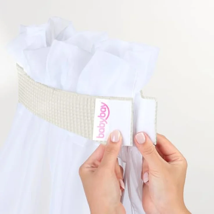 babybay Himmel Waffelpiqué mit Band passend für alle Modelle bis 96 cm Länge, ivory – Bild 5