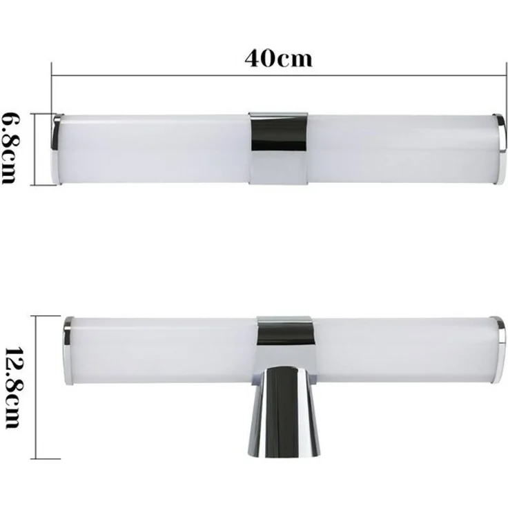 Nettlife LED Spiegelleuchte Bad Spiegellampe Badleuchte Chrom Wandlampe, LED fest integriert, Neutralweiß, Keller Küche – Bild 4