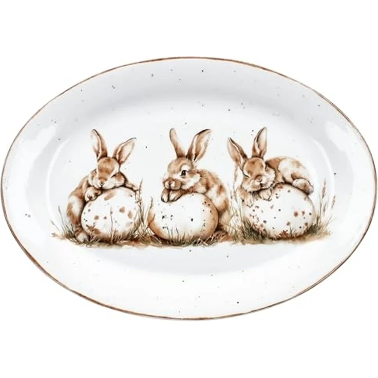 Ritzenhoff & Breker Servierplatte Ritzenhoff Servierplatte Bunny oval 31x22 cm Hasen Ostern Geschirr, Porzellan – Bild 1