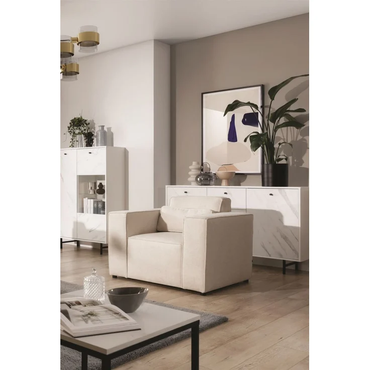 Sessel Designersessel WALDO in Stoff Brooklyn Pearl – Bild 1