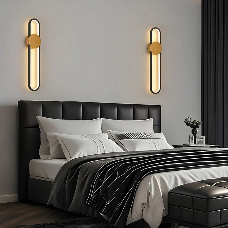 ZMH LED Wandleuchte Innen Wandlampe 12W 3000K U-Form Modern Flur Schlafzimmer Wohnzimmer, Innenleuchtend, LED fest integriert, warmweiß, 12W,1200lm, Warmweiß, vertikal oder horizontal montierbar – Bild 4