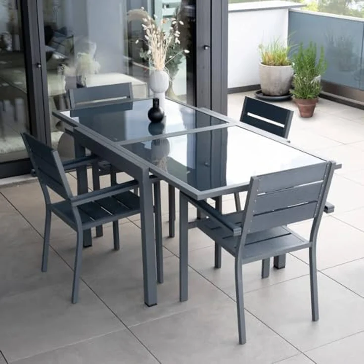 HOME DELUXE Gartentisch ausziehbar VERANO - 180/90 x 90 cm – Bild 3