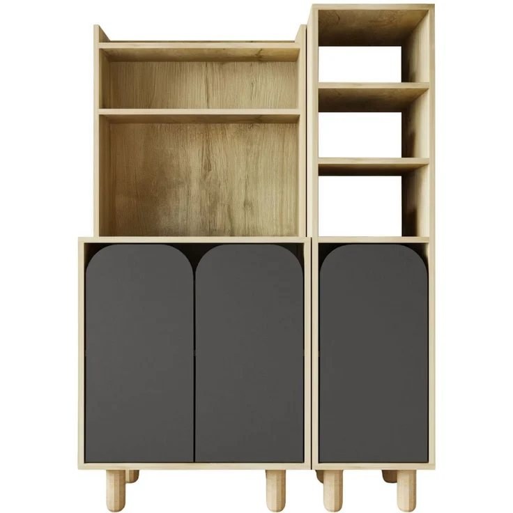 Skye Decor 'Parma 3 - Sapphire Oak, Anthracite' Mehrzweckschrank, Saphir-Eiche / Anthrazit, 105 x 155 x 40 cm – Bild 4