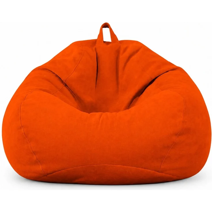 Sitzsack-Hülle ohne Füllmaterial, Orange, 90 x 110 cm, Stoffbezug für Innen- und Außenbereich – Bild 1