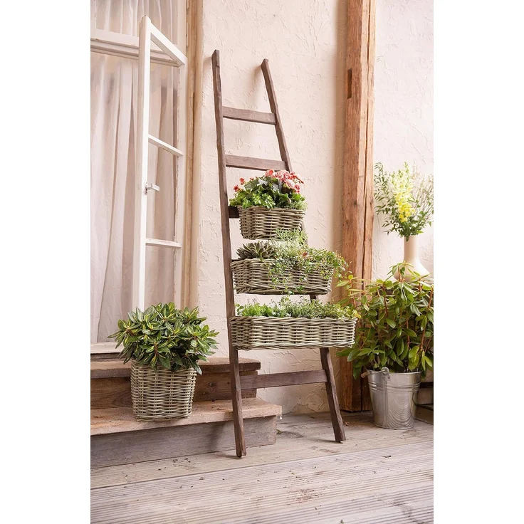 Balkonpflanzer Rattan mittel Blumenkasten Pflanzkorb Pflanzschale Blumentopf – Bild 5