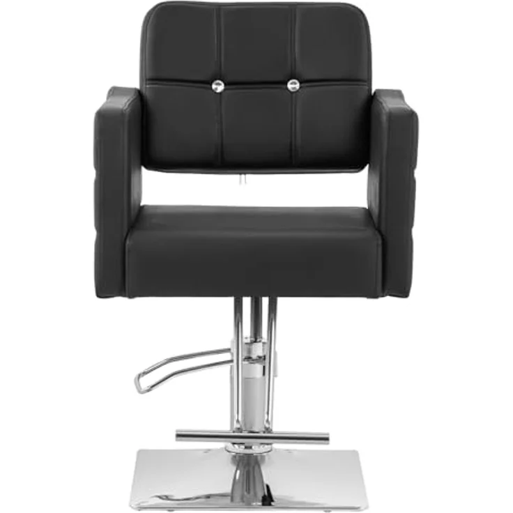 Physa Armlehnstuhl Friseurstuhl mit Fußstütze höhenverstellbar Barber-Stuhl 150 kg Cottam, Schwarz – Bild 6