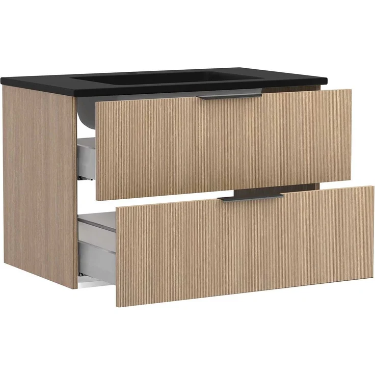Waschtisch-Set vito Menzo / Sheffield, Holzwerkstoff, Schwarz, Holzfarben, 80 x 54 x 47 cm – Bild 2