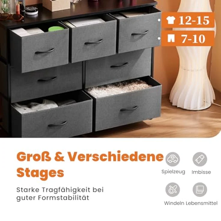 Sweetcrispy Kommode mit Stoffschubladen, Grau – Bild 4
