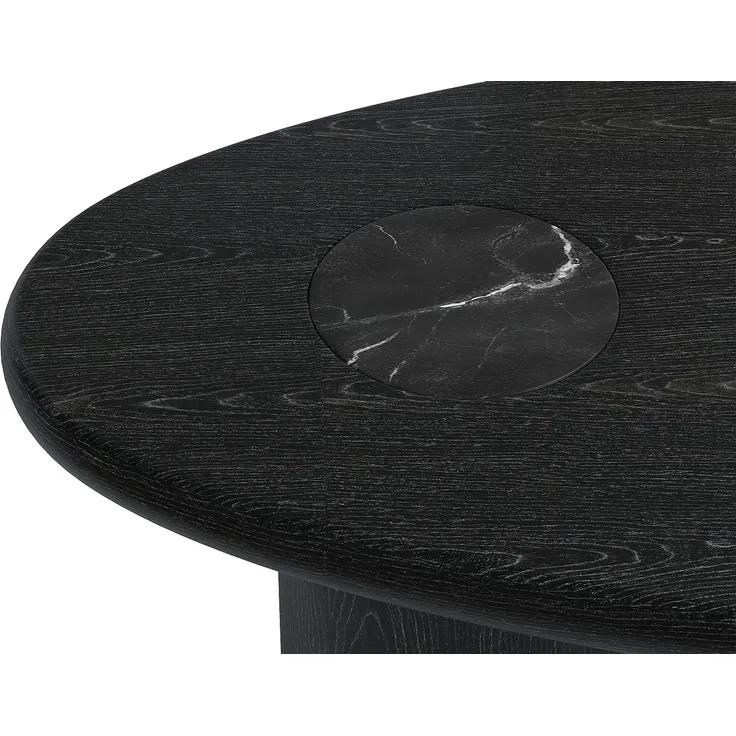 Vente-unique - MARSULA Couchtisch Holz, PlatteMarmor Schwarz - B 60 cm x H 40,5 cm x L 100 cm – Bild 4