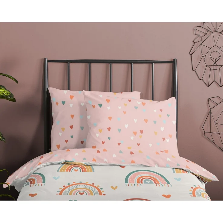 Good Morning Kinder Baby Bettwäsche 100x135 Louie Indie Herzen Regenbogen 33032 – Bild 2