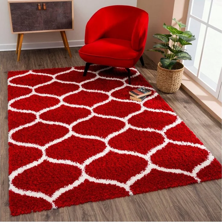 Sanat Hochflor-Teppich Madrid, rechteckig, Höhe: 30 mm, Wohnzimmer, Langflor, Shaggy Teppich – Bild 1