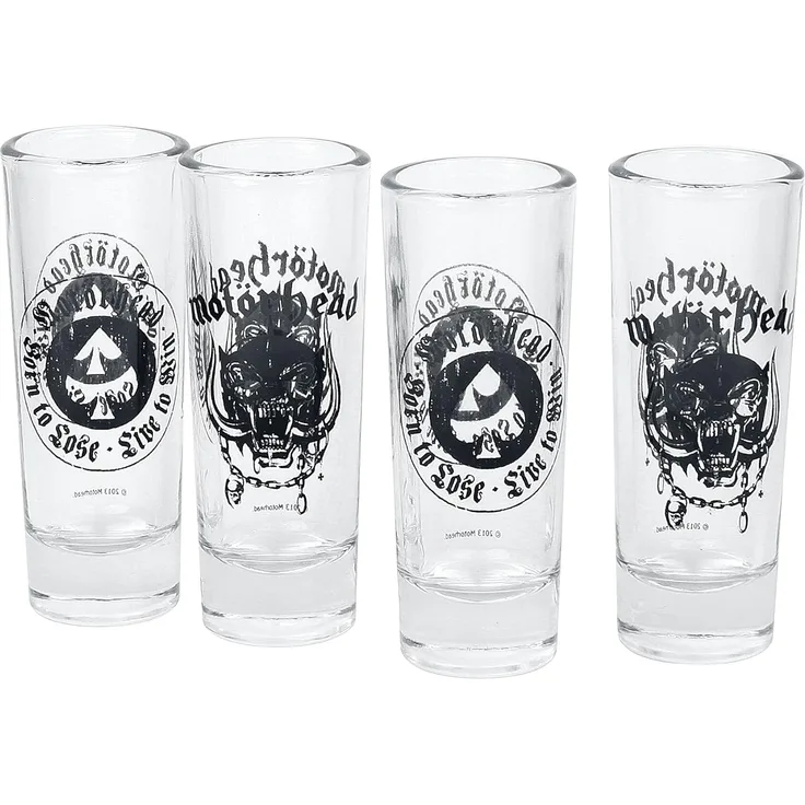 Motörhead Schnapsgläser, Glas, transparent, 4 x 4 x 10. 5 cm