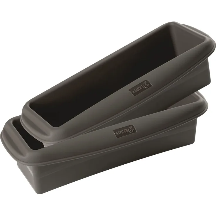 Lurch 585038 FlexiForm Kastenform 2er Set / 2 Brotbackformen aus 100% BPA-freiem Platin-Silikon, Innenmaß 20x6 cm