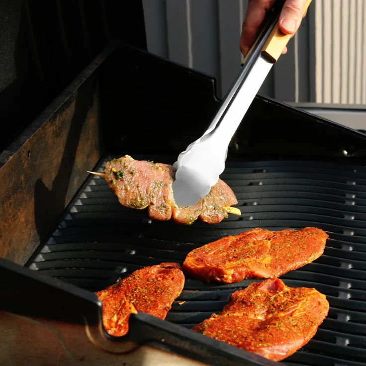 bremermann Grillbesteck-Set Grillbesteck 3er Set // Edelstahl mit Bambusgriffen – Bild 5