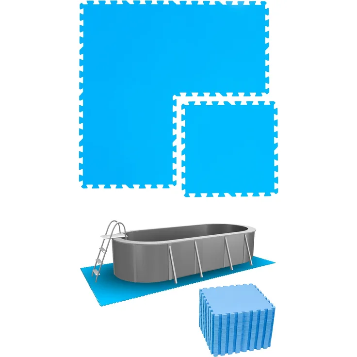 8,4m² Poolunterlage 36 Poolmatten 50x50cm in Blau