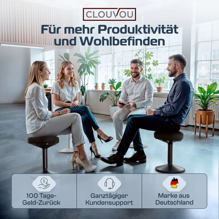 CLOUVOU Nexus, ergonomischer Stehhocker, stufenlos höhenverstellbar, Anti-Rutsch-Standfuß, Mint – Bild 7