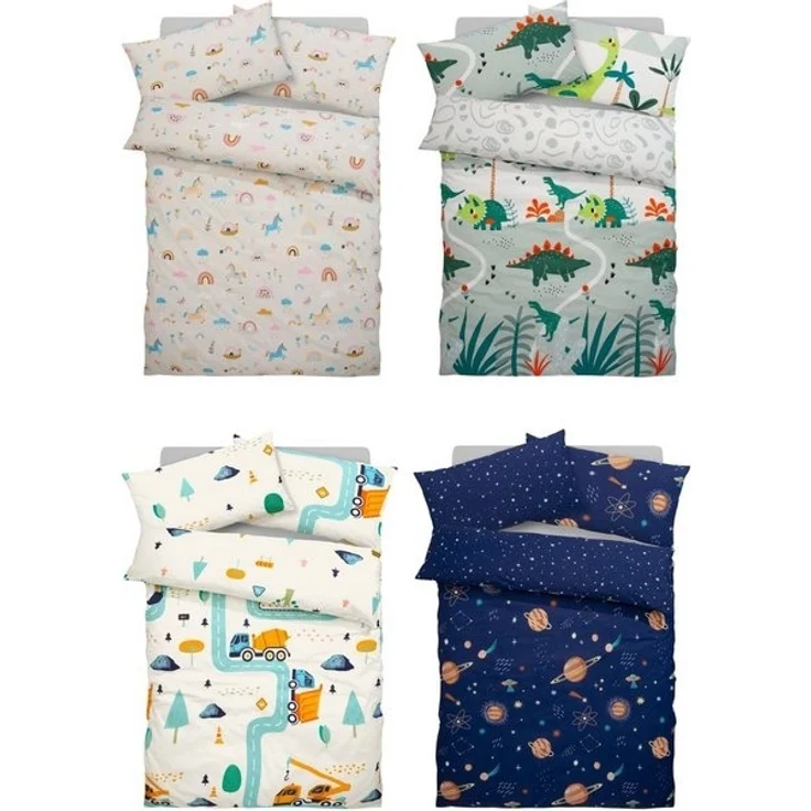 Lüttenhütt Kinderbettwäsche CUDDLEE, Renforcé, 2 teilig, in vielen Designs: Dino,Einhorn,Weltraum,Baustelle,Herz,Trecker,Safari – Bild 4