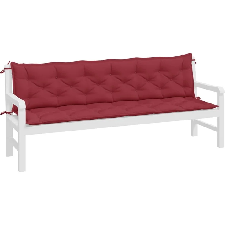 vidaXL Gartenbank-Auflagen 2 Stk. Weinrot 200x50x7 cm Oxford-Gewebe 361744 – Bild 2